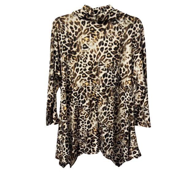 Chaus New York Animal Print Cowl Neck Top Sz XL tunic - Picture 11 of 12